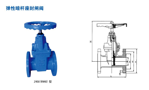 Z45X(RVHX)型彈性暗杆座封（fēng）閘閥（fá）